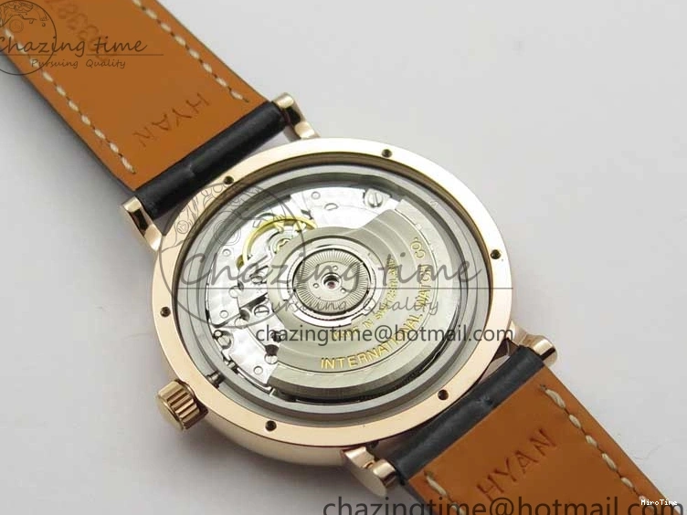 MIROTIME 0522 Durable Portofino 37mm RG V7F 1:1 Best Edition Gray Dial Diamonds Bezel on Black Leather Strap A 7089